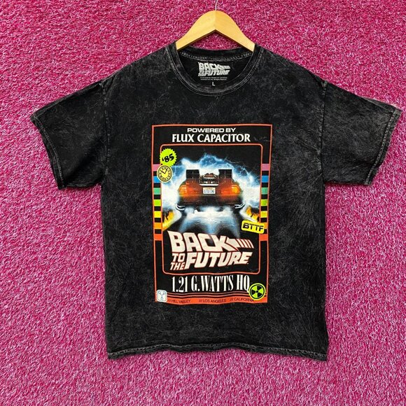 Back to the Future Delorean Movie Theatre Poster T-Shirt L - Picture 1 of 4